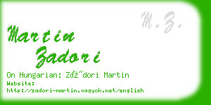 martin zadori business card